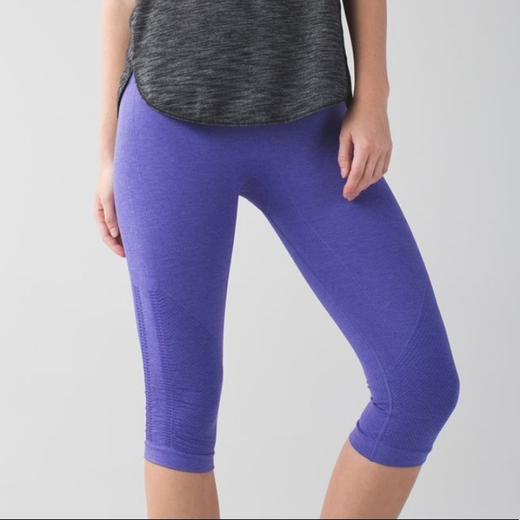 NWT Lululemon In The Flow Crop II Heathered Purple - Picture 3 of 10
